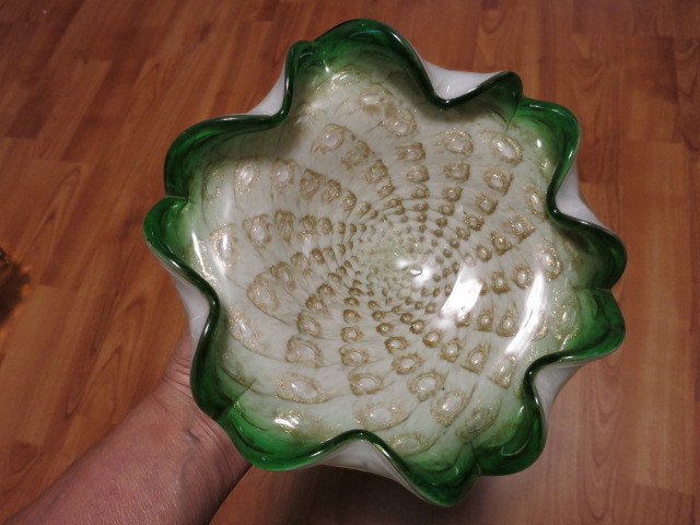 Murano Art Glass Candy Dish Barovier & Toso Pulled Floriform i