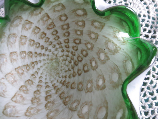 Murano Art Glass Candy Dish Barovier & Toso Pulled Floriform i