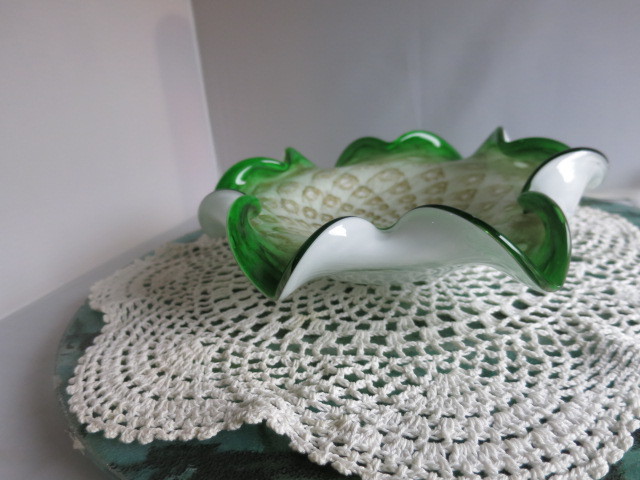Murano Art Glass Candy Dish Barovier & Toso Pulled Floriform i