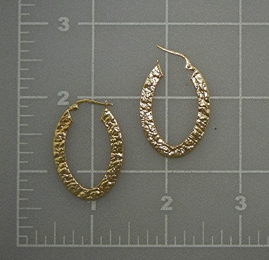 Earrings 14K Signed Gold Hoop Earrings Pierced