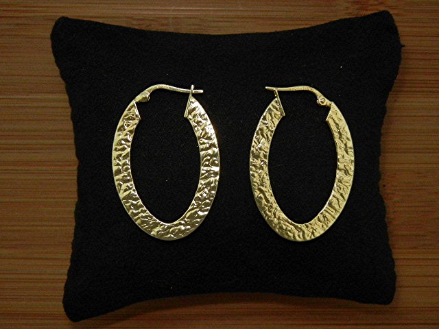 Earrings 14K Signed Gold Hoop Earrings Pierced