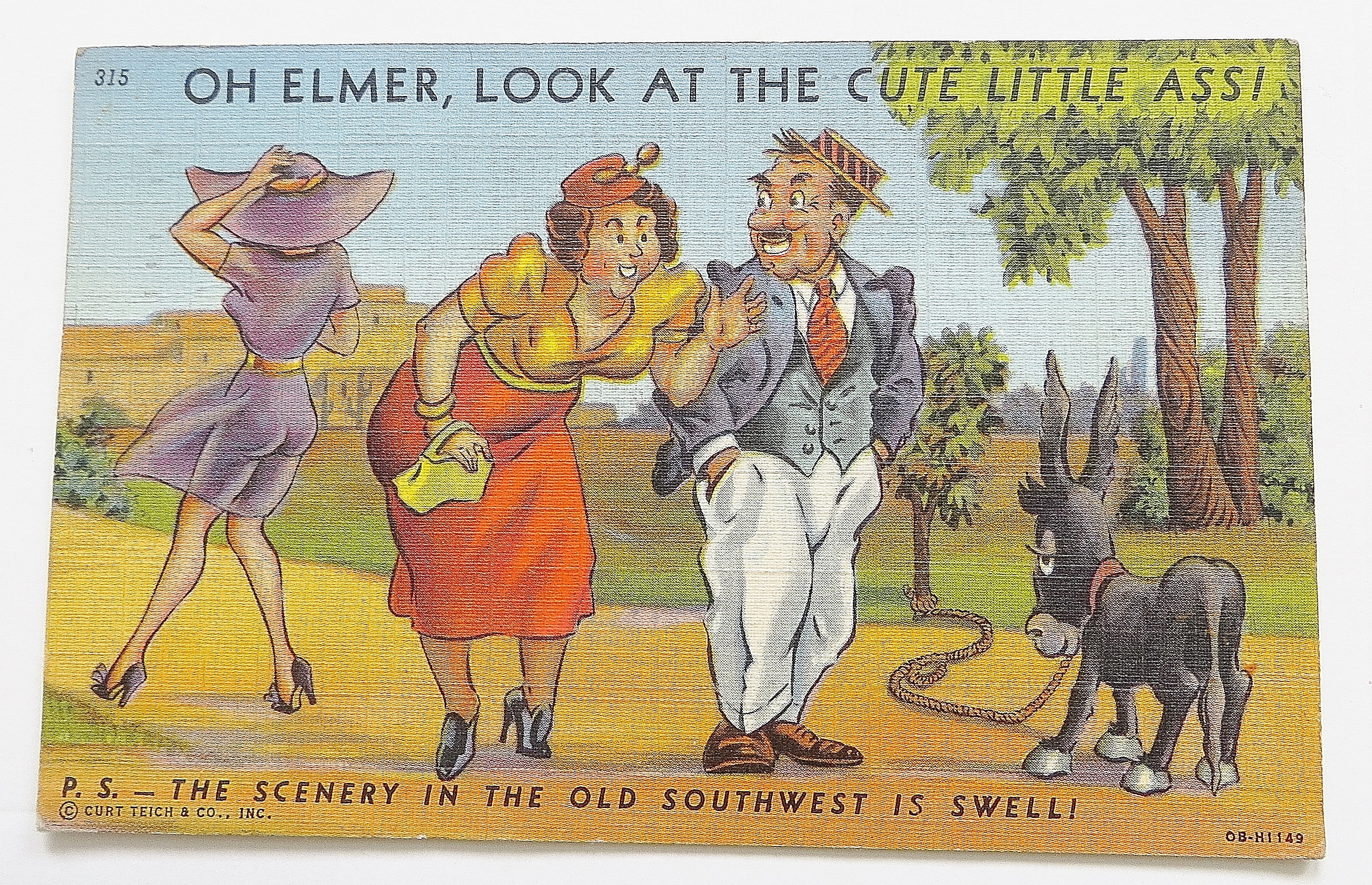 Man Checking Out Lady While Wife Looks At Donkey