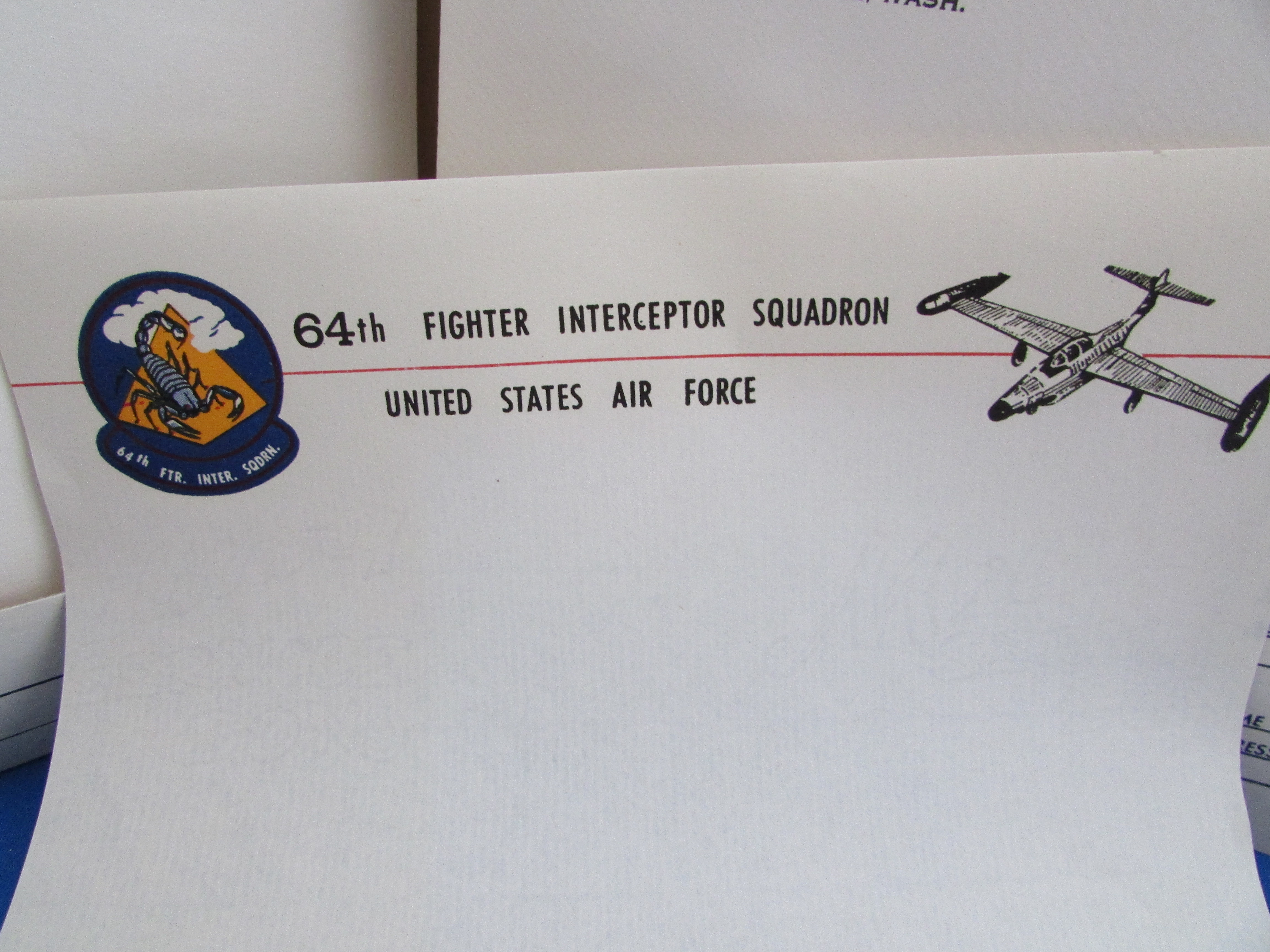 64th Fighter Interceptor Squadron Stationery