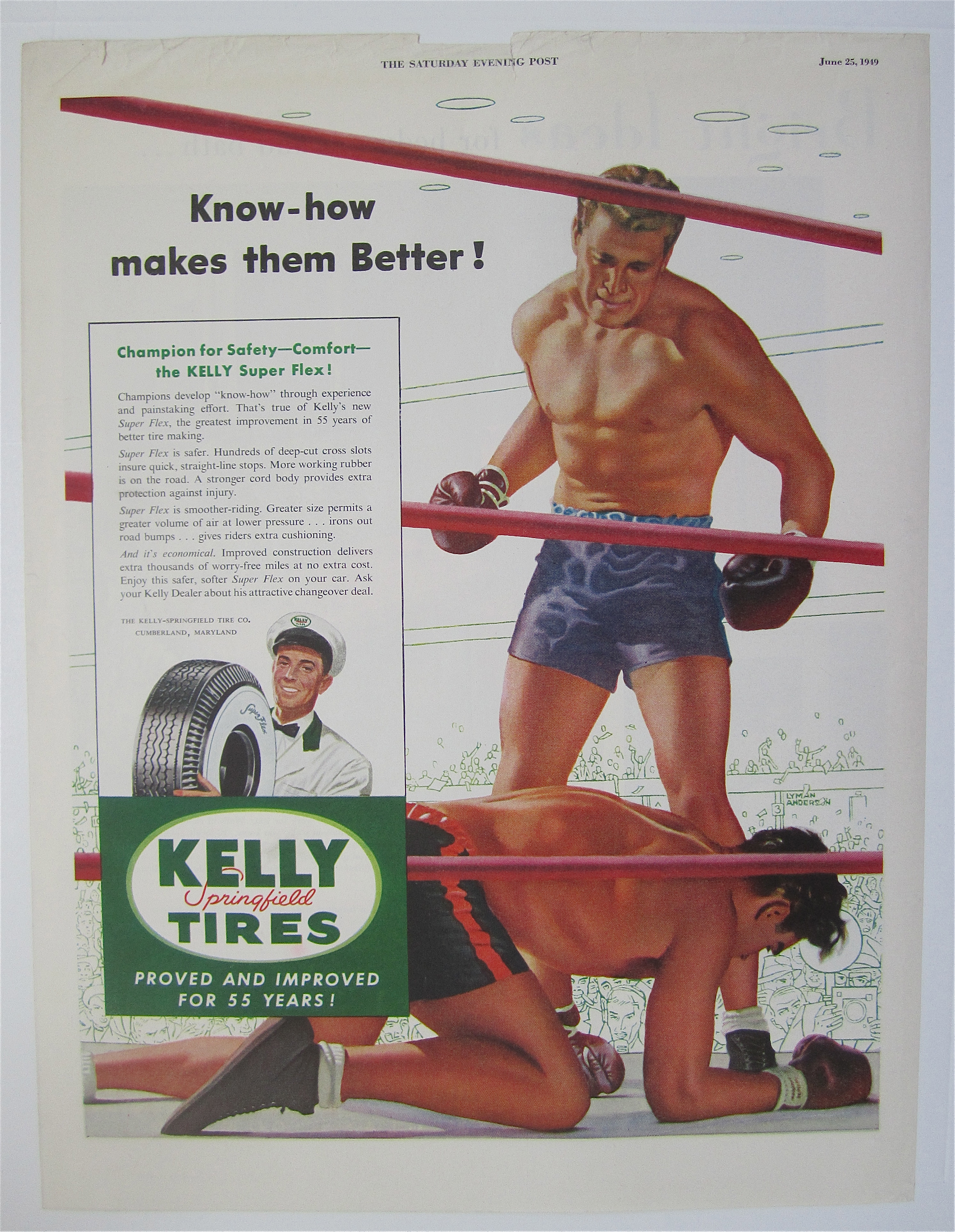 1949 Kelly Tires By Lyman Anderson of Men Boxing