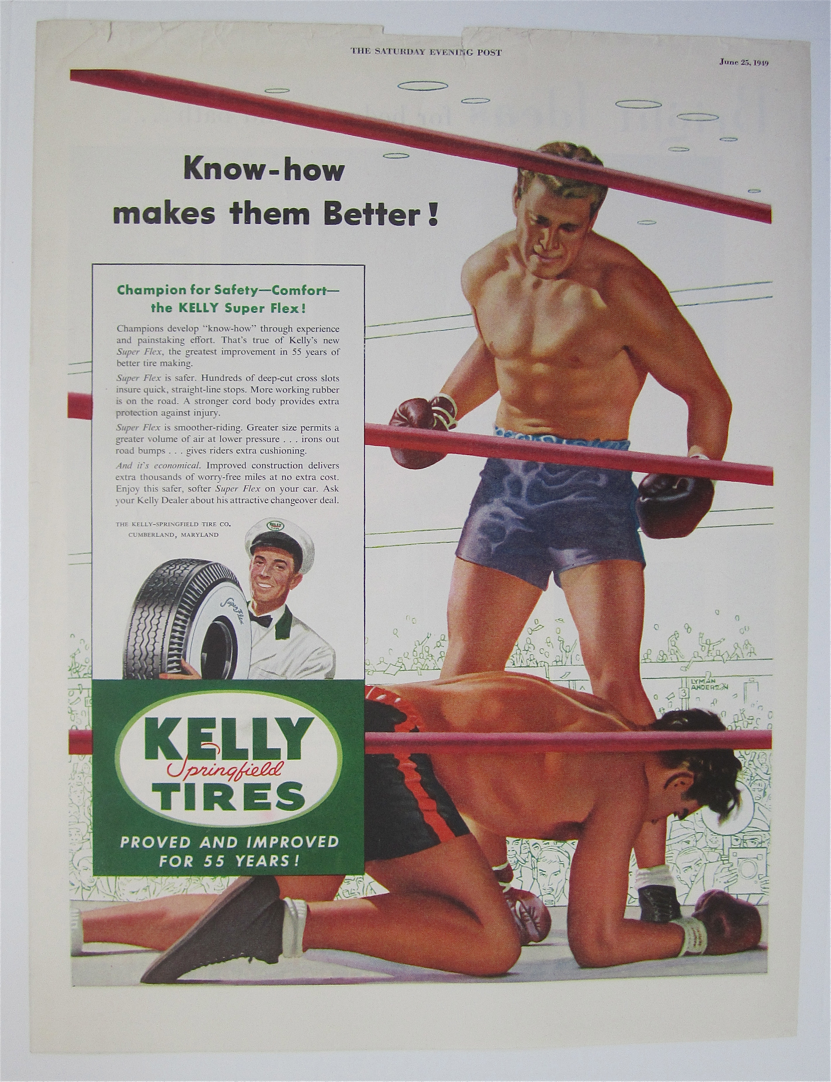 1949 Kelly Tires By Lyman Anderson of Men Boxing
