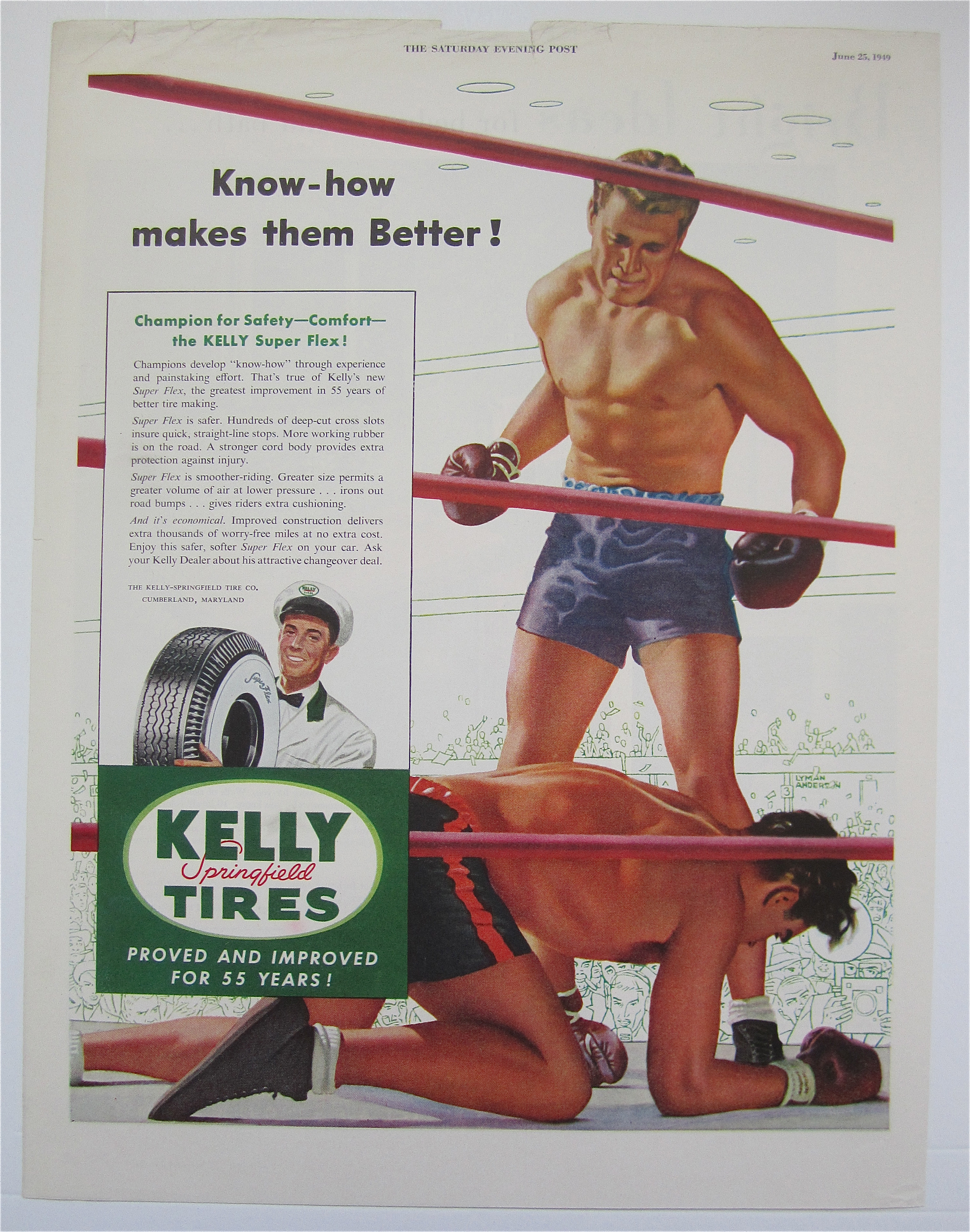 1949 Kelly Tires By Lyman Anderson of Men Boxing