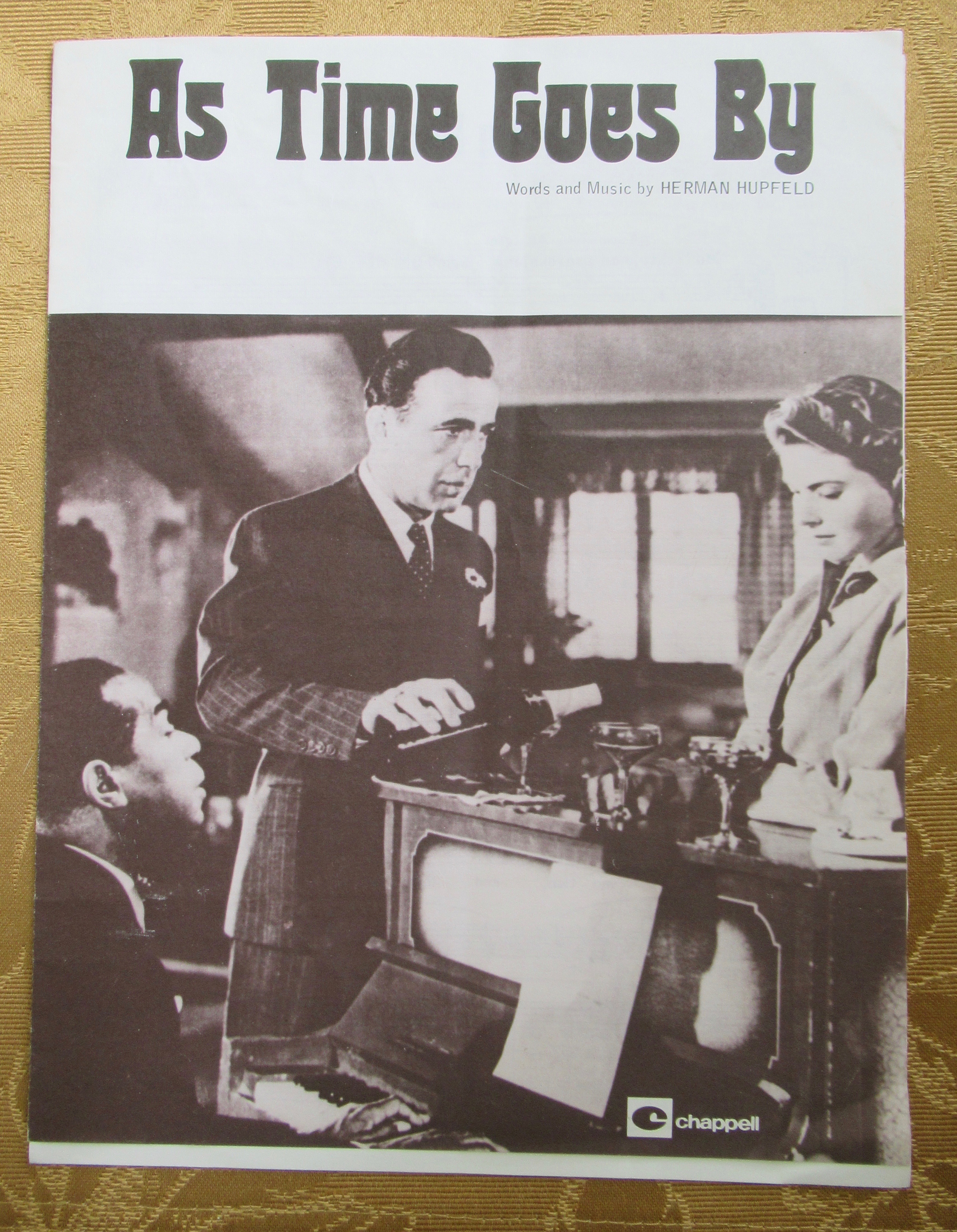 1973 As Time Goes By Sheet Music-Humphrey Bogart Cover