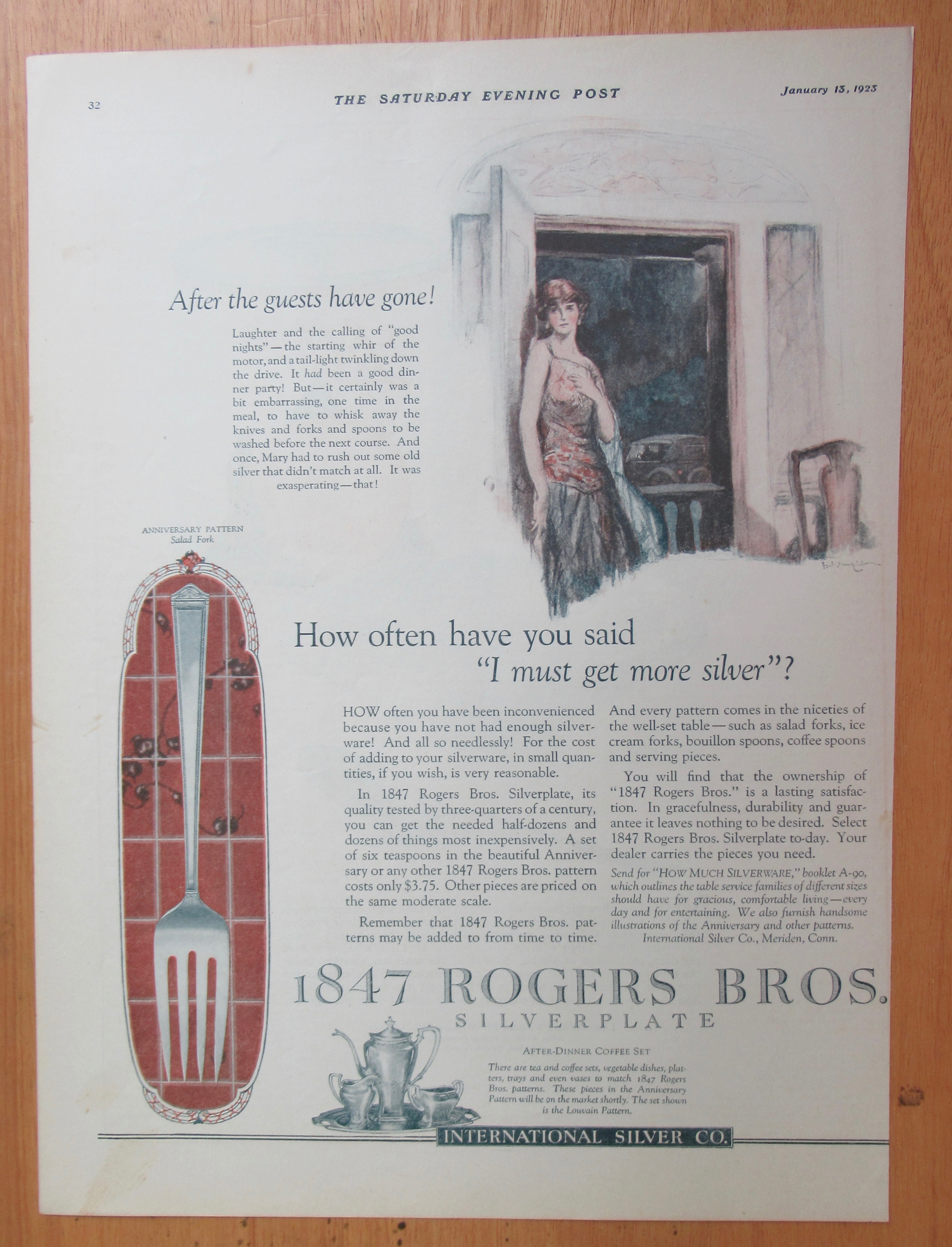 1923 1847 Rogers Bros. Silverware with Lovely Woman