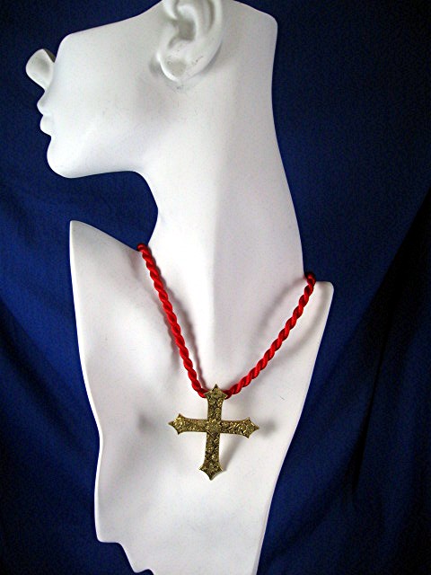 Cross Gold Flowers Leaves  NGA  Pendant