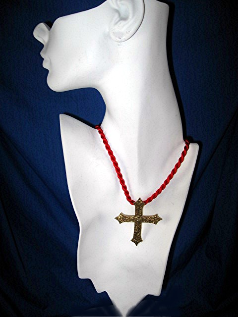 Cross Gold Flowers Leaves  NGA  Pendant