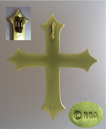 Cross Gold Flowers Leaves  NGA  Pendant