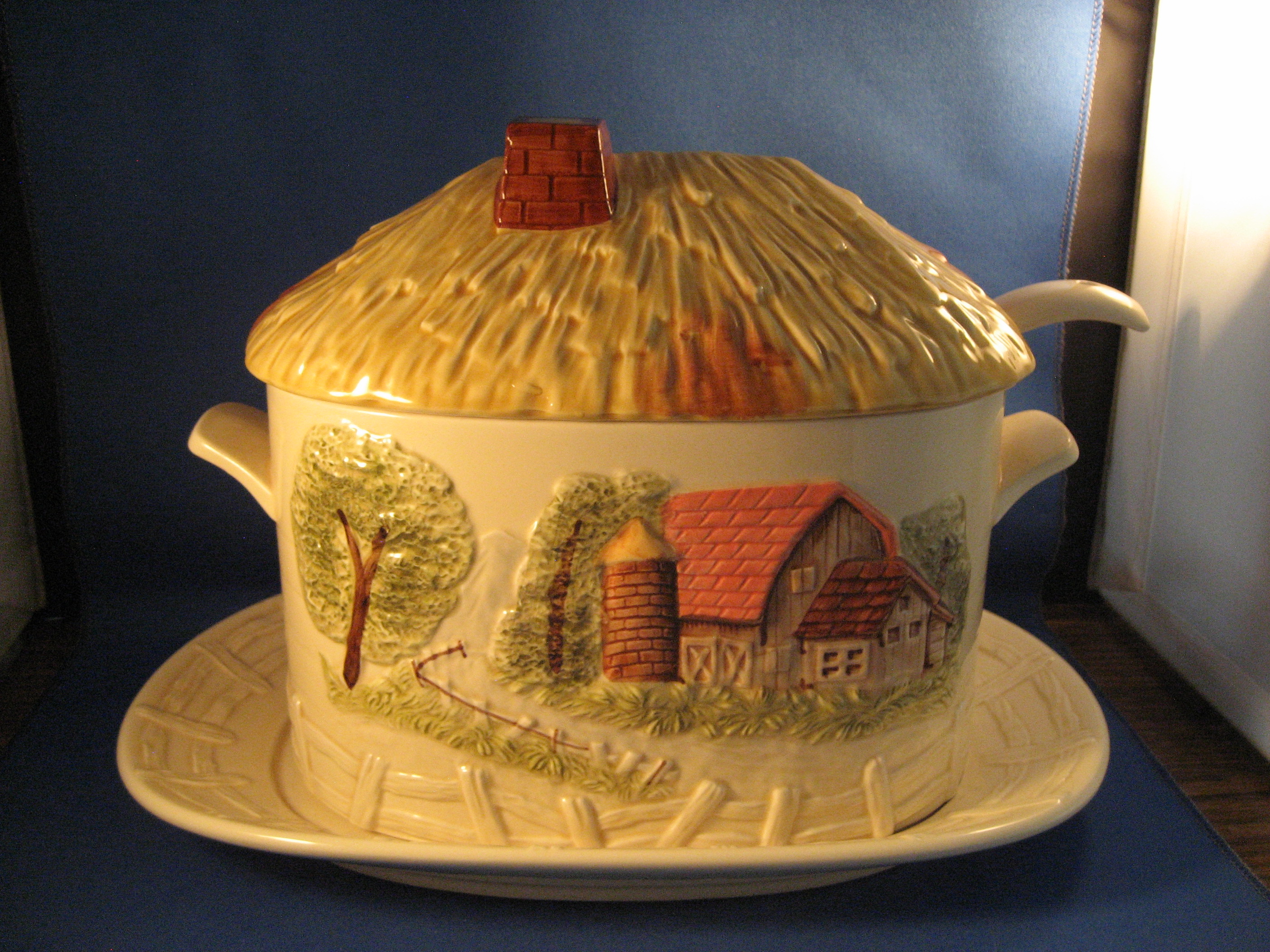 Farm Scene Soup Tureen