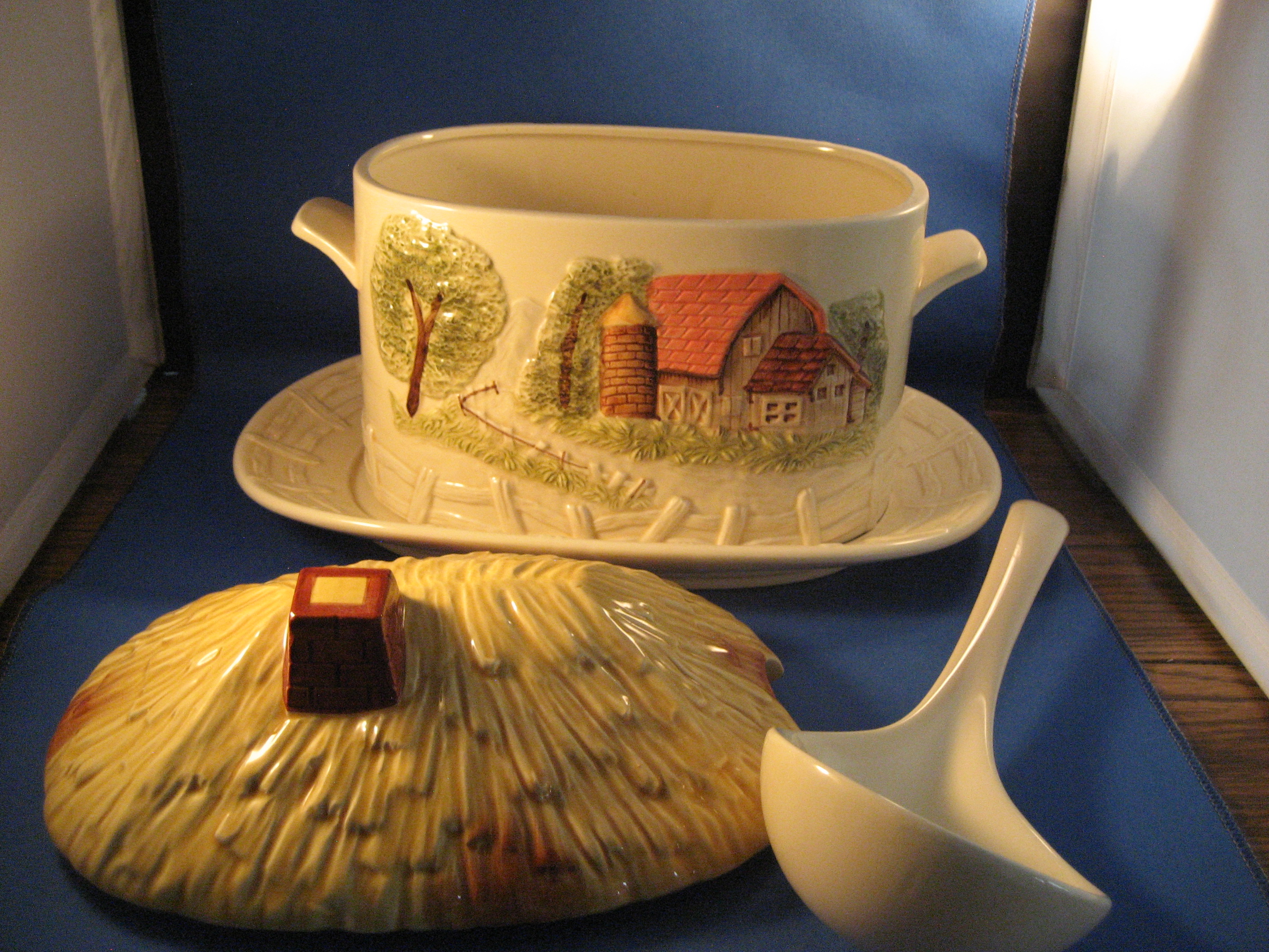 Farm Scene Soup Tureen