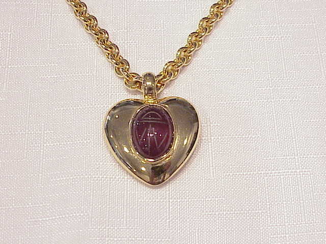 Carolee Long Gold Tone Necklace With Scarab Pendant