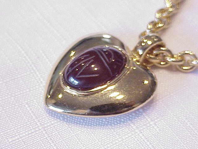 Carolee Long Gold Tone Necklace With Scarab Pendant
