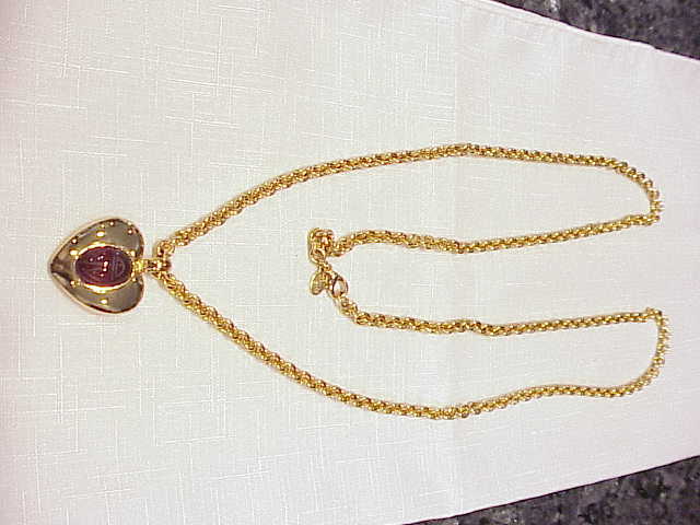 Carolee Long Gold Tone Necklace With Scarab Pendant
