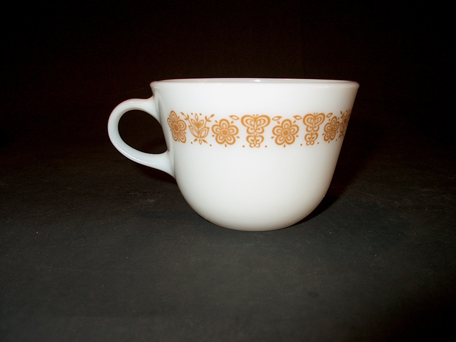 Vintage Pyrex Coffee Cup Golden Butterfly