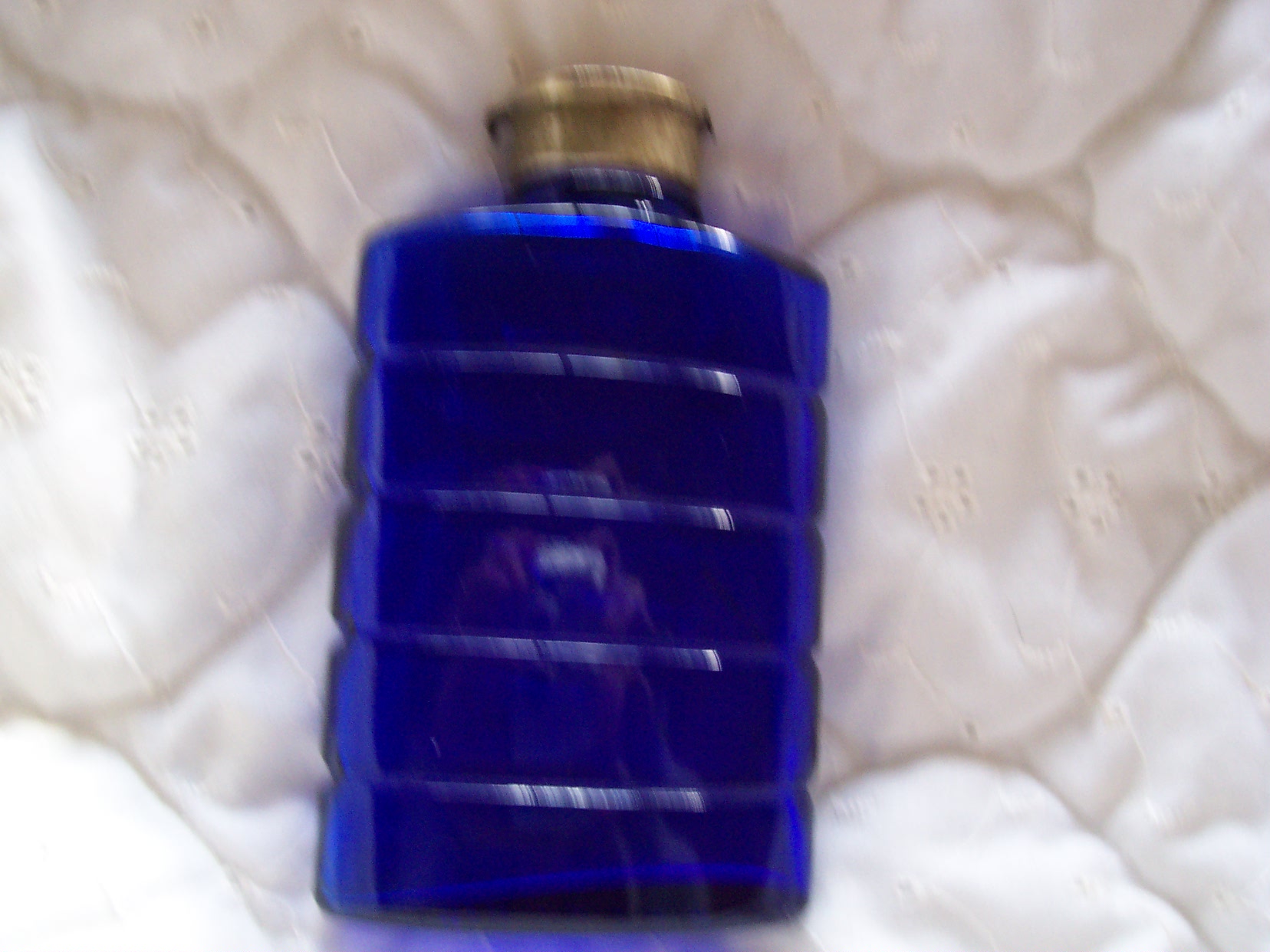Cobalt Blue Glass Bourjois Evening in Paris Talcum Powder Bottle