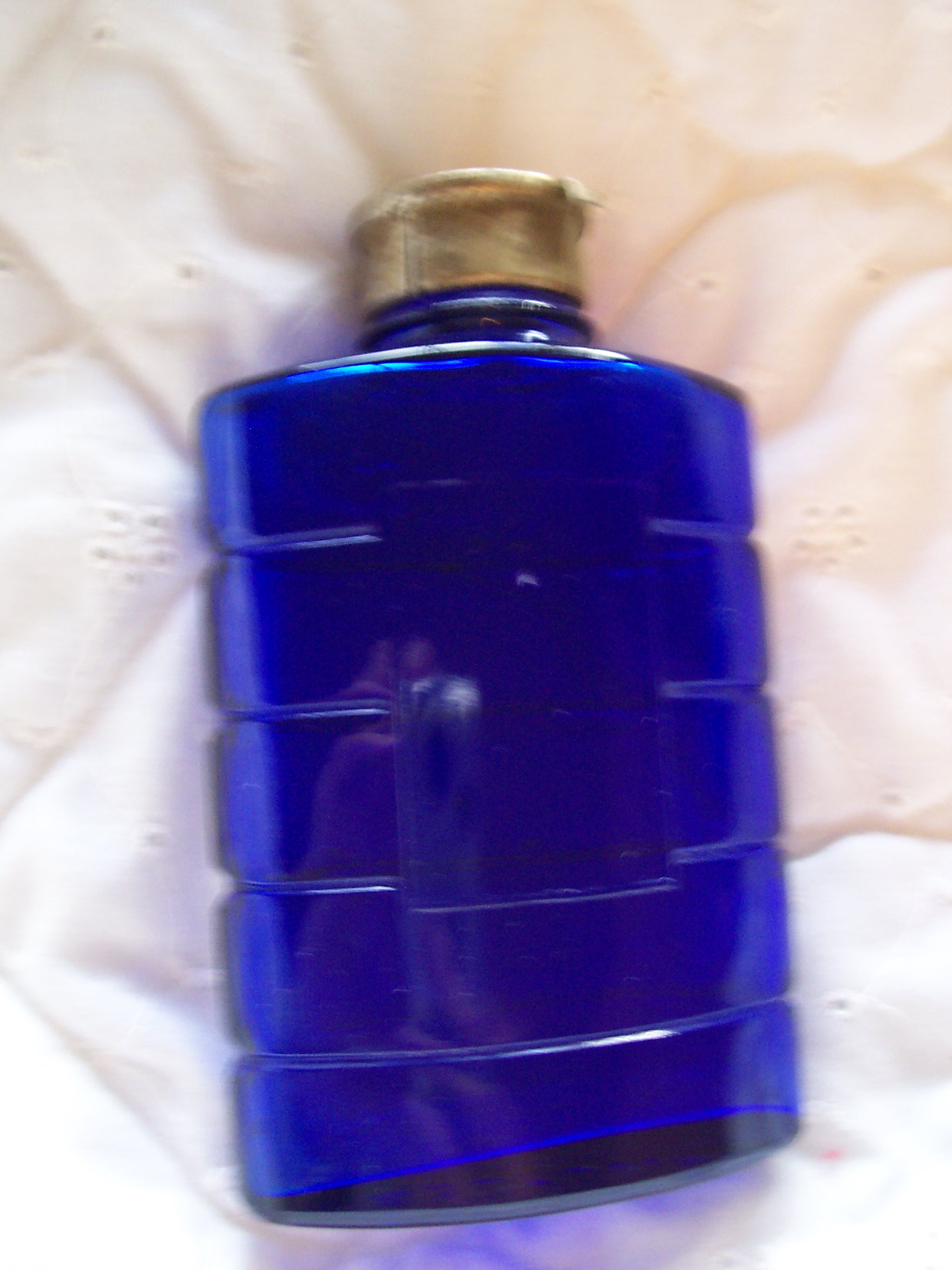 Cobalt Blue Glass Bourjois Evening in Paris Talcum Powder Bottle