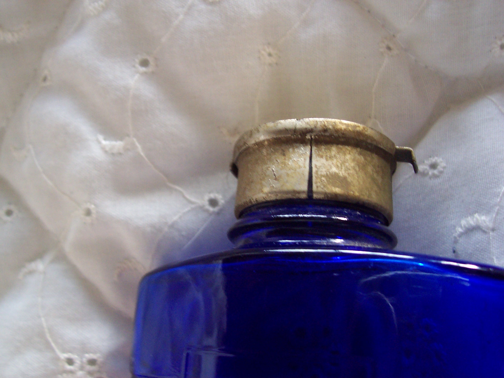 Cobalt Blue Glass Bourjois Evening in Paris Talcum Powder Bottle