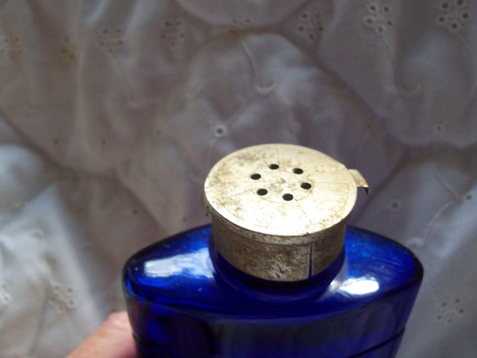 Cobalt Blue Glass Bourjois Evening in Paris Talcum Powder Bottle