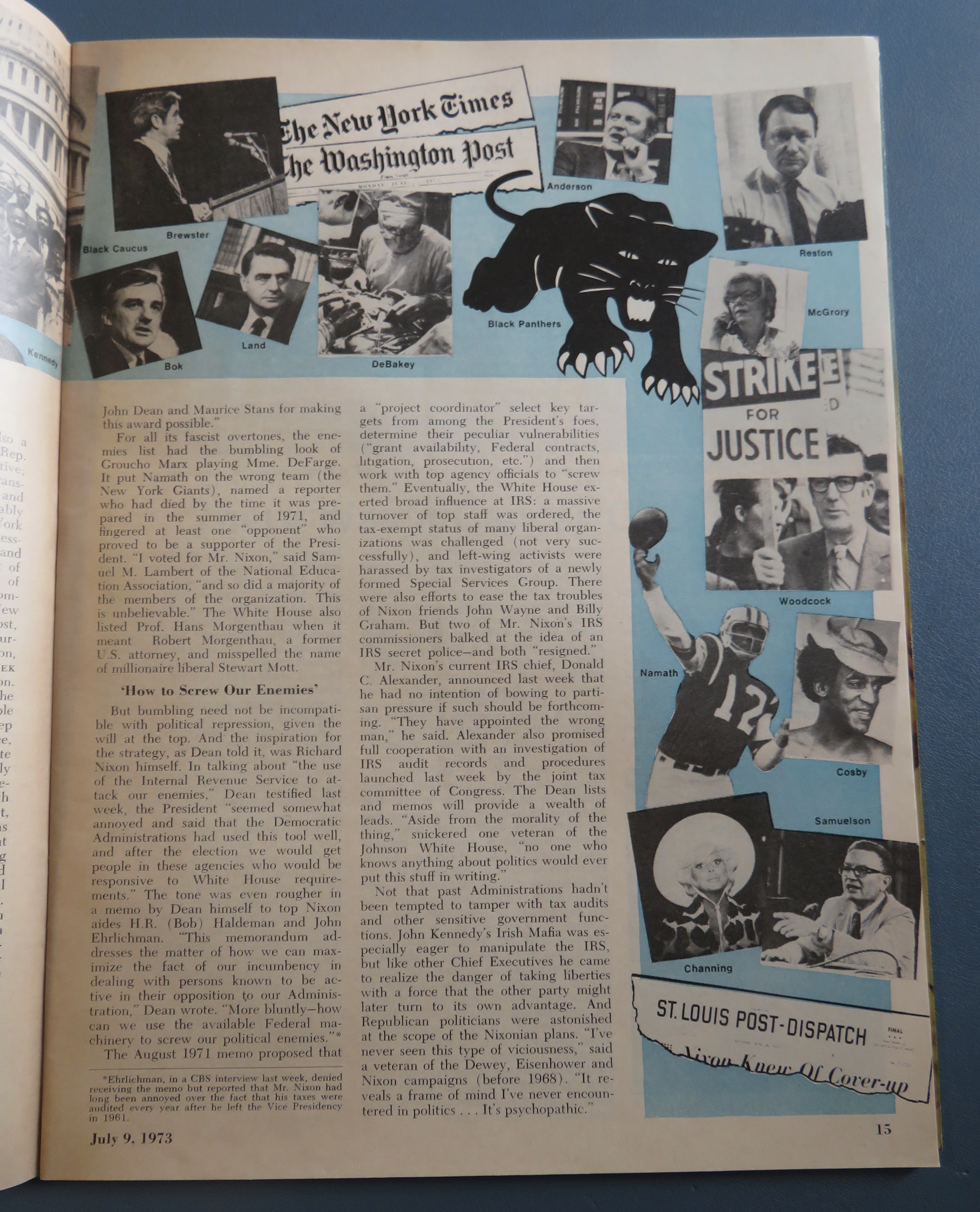 Newsweek Magazine July 9, 1973 Dean vs Nixon