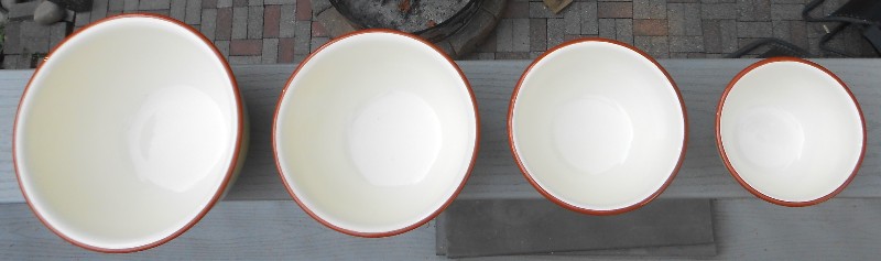 Vernon Kilns Pottery Tam O'Shanter Plaid SET/4 Mixing Bowls - MINT