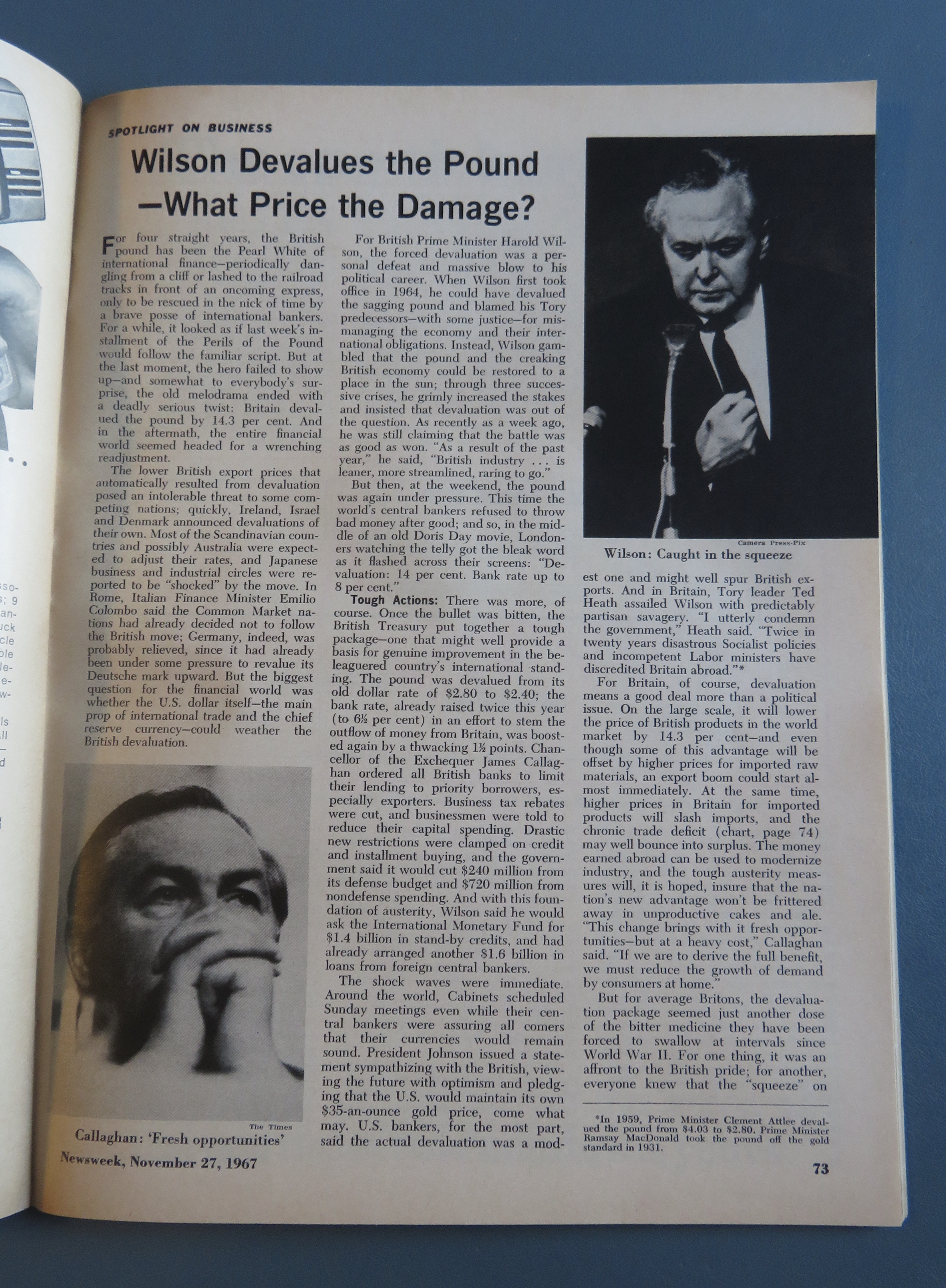 Newsweek Magazine November 27, 1967 Harold Wilson