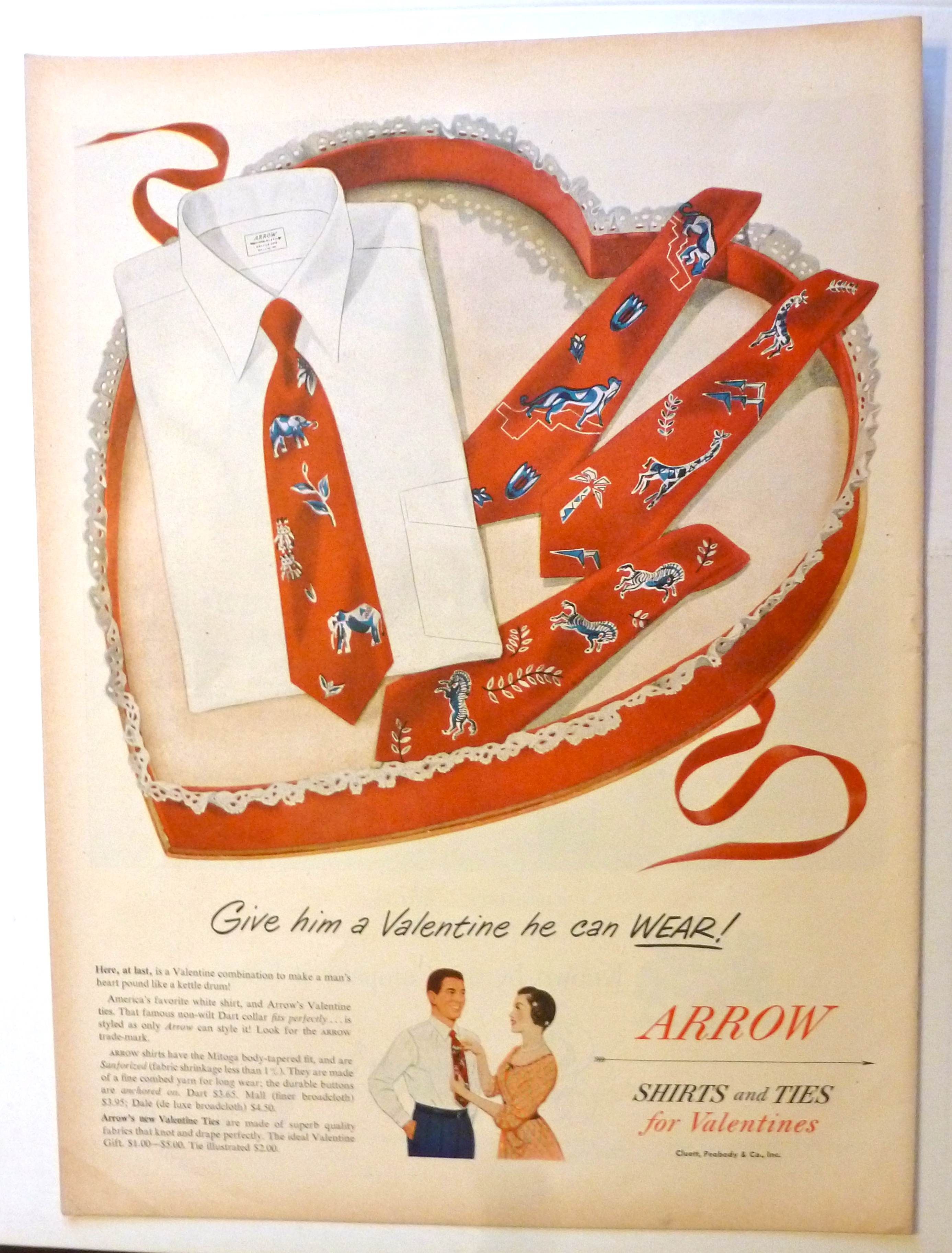 1950 Arrow Shirts & Ties with Shirt & Tie In Valentine