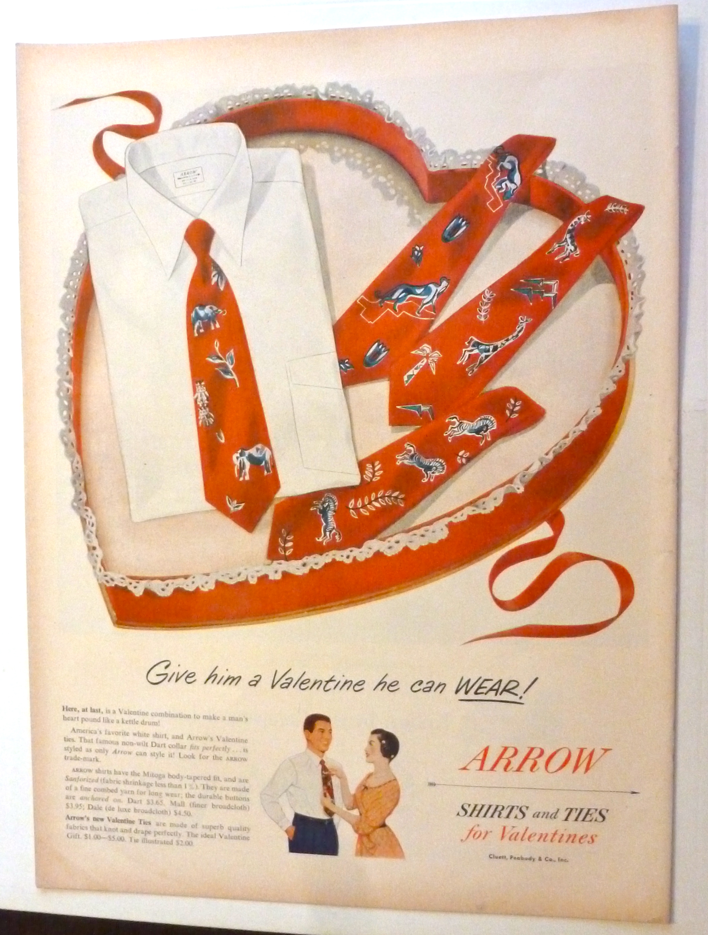 1950 Arrow Shirts & Ties with Shirt & Tie In Valentine