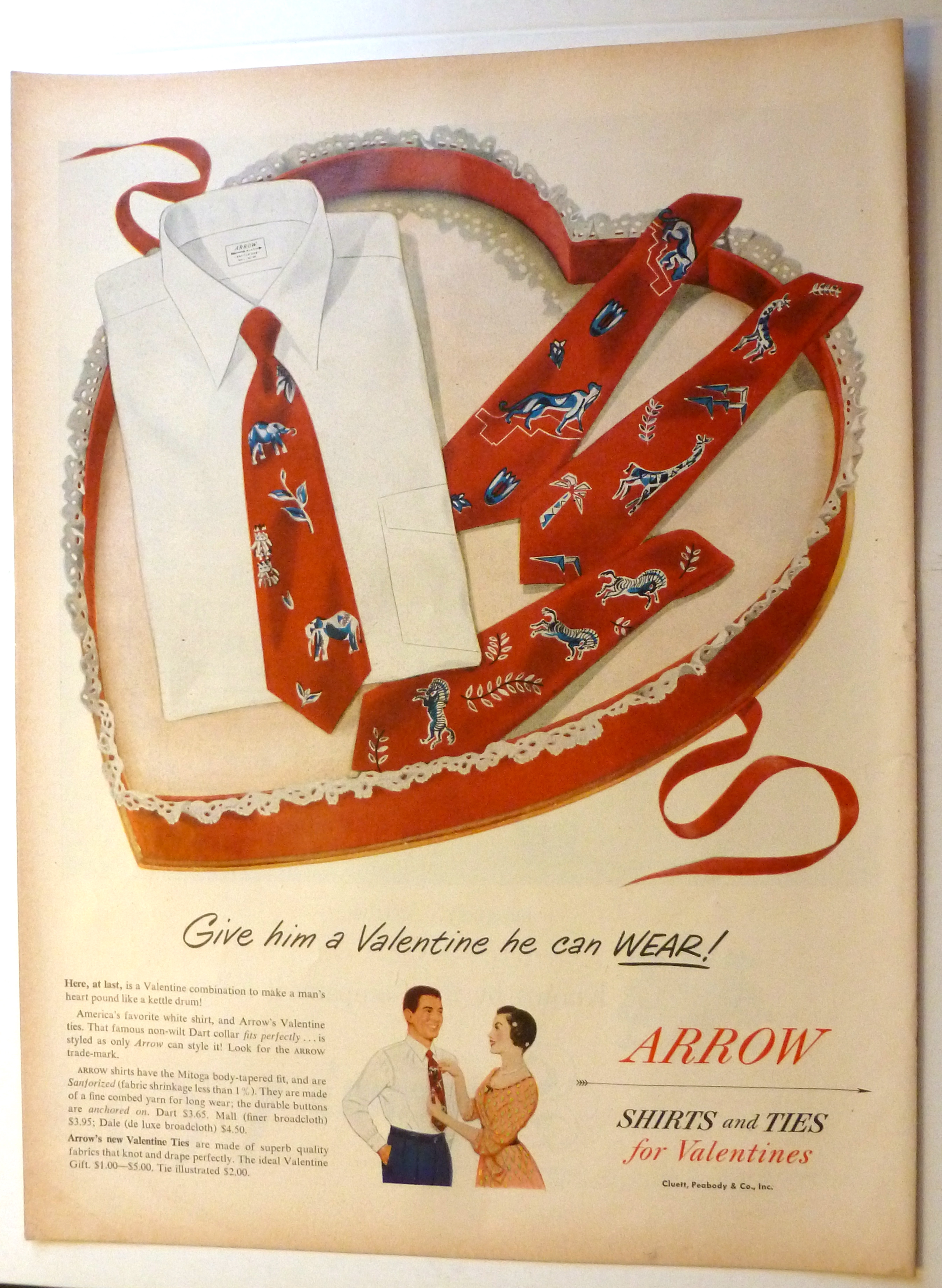 1950 Arrow Shirts & Ties with Shirt & Tie In Valentine