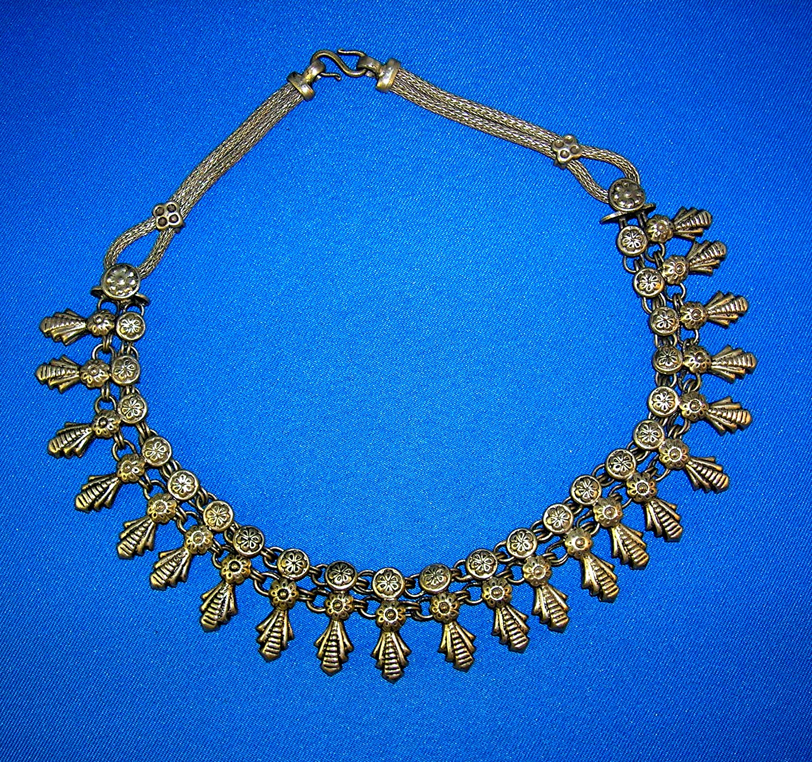 Necklace Silver Tribal Ethnic Bib