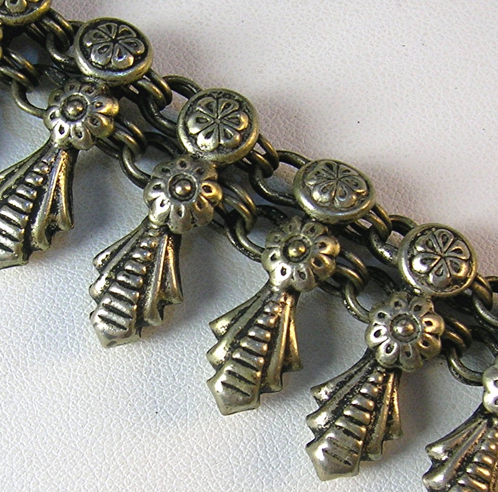 Necklace Silver Tribal Ethnic Bib