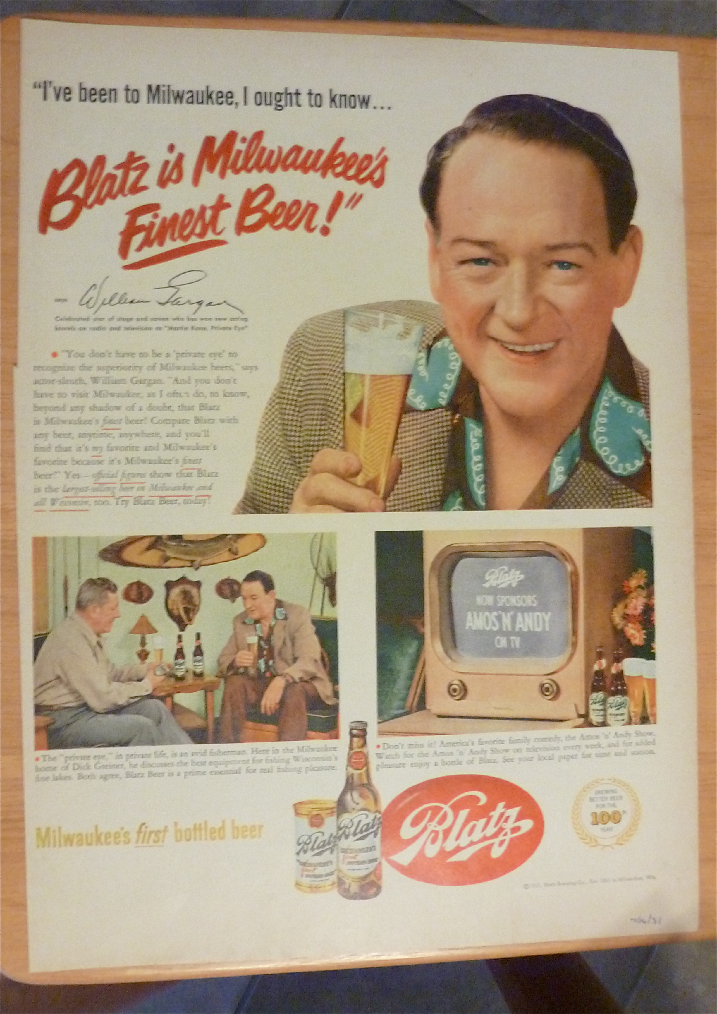 1951 Blatz Beer with William Gargan
