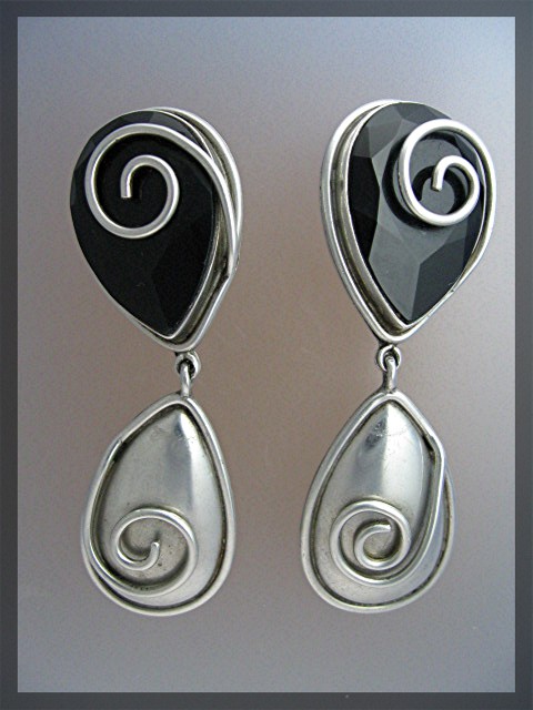 Earrings BRENDA SCHOENFELD Sterling Silver Mexico 1990