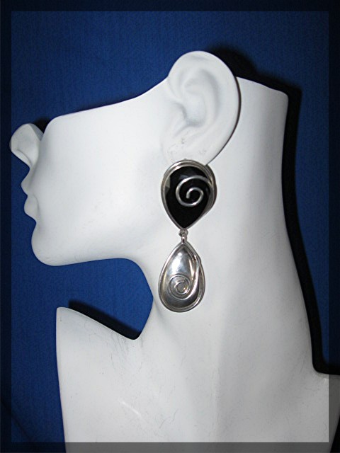 Earrings BRENDA SCHOENFELD Sterling Silver  Mexico 1990