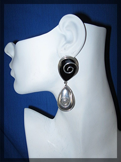 Earrings BRENDA SCHOENFELD Sterling Silver  Mexico 1990