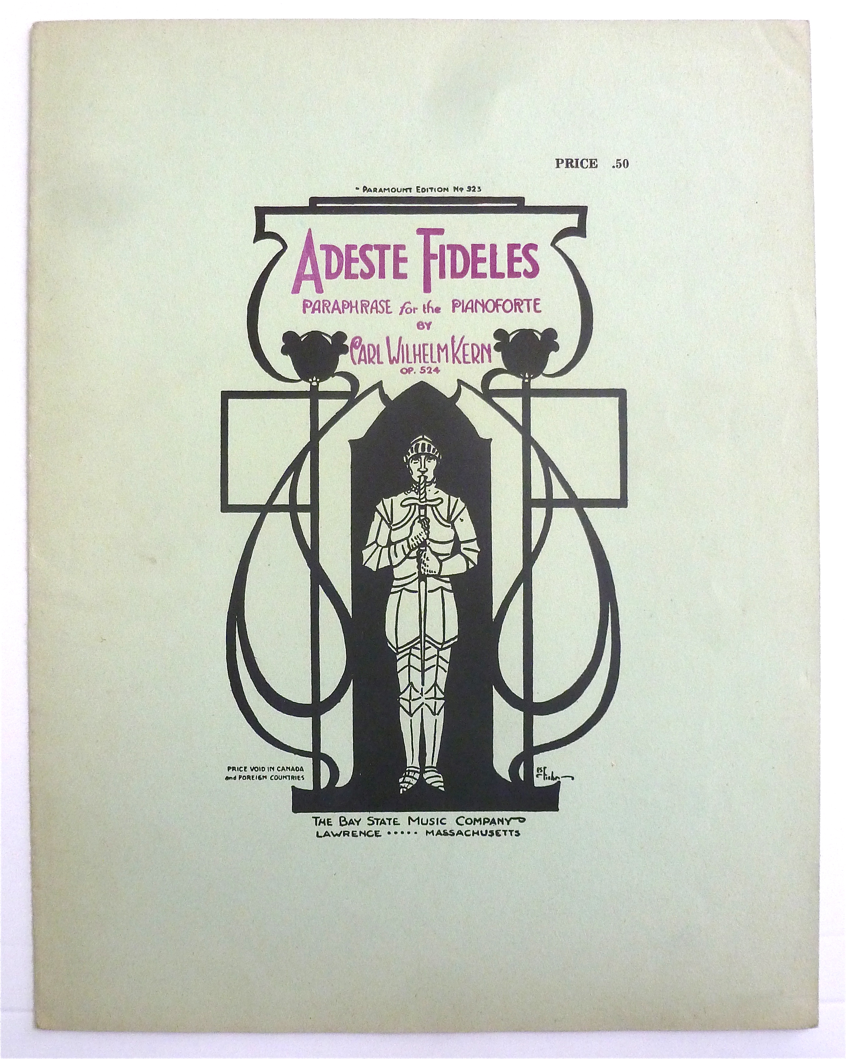 Sheet Music For 1924 Adeste Fideles