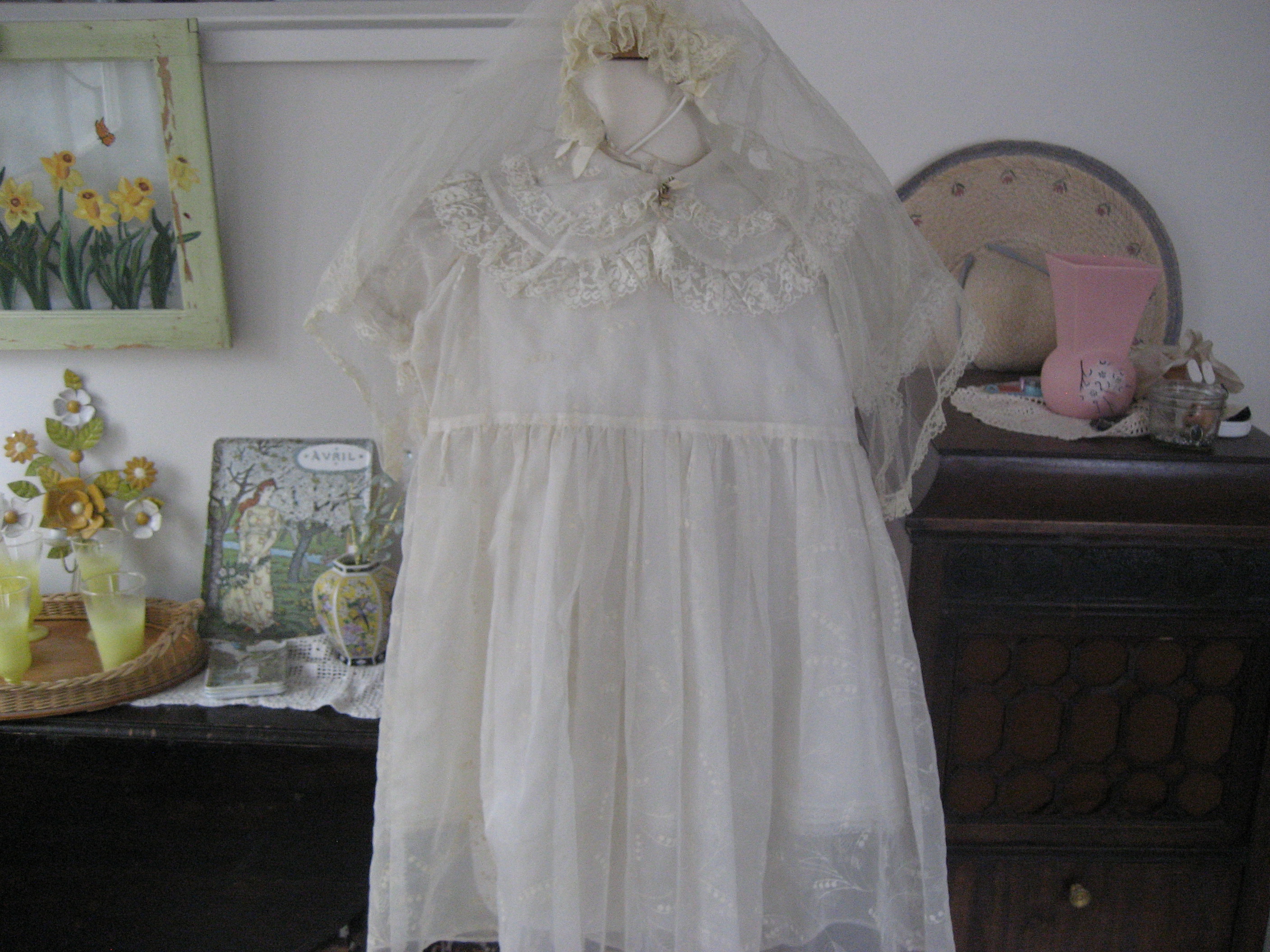 1940s Confirmation Dress and Veil