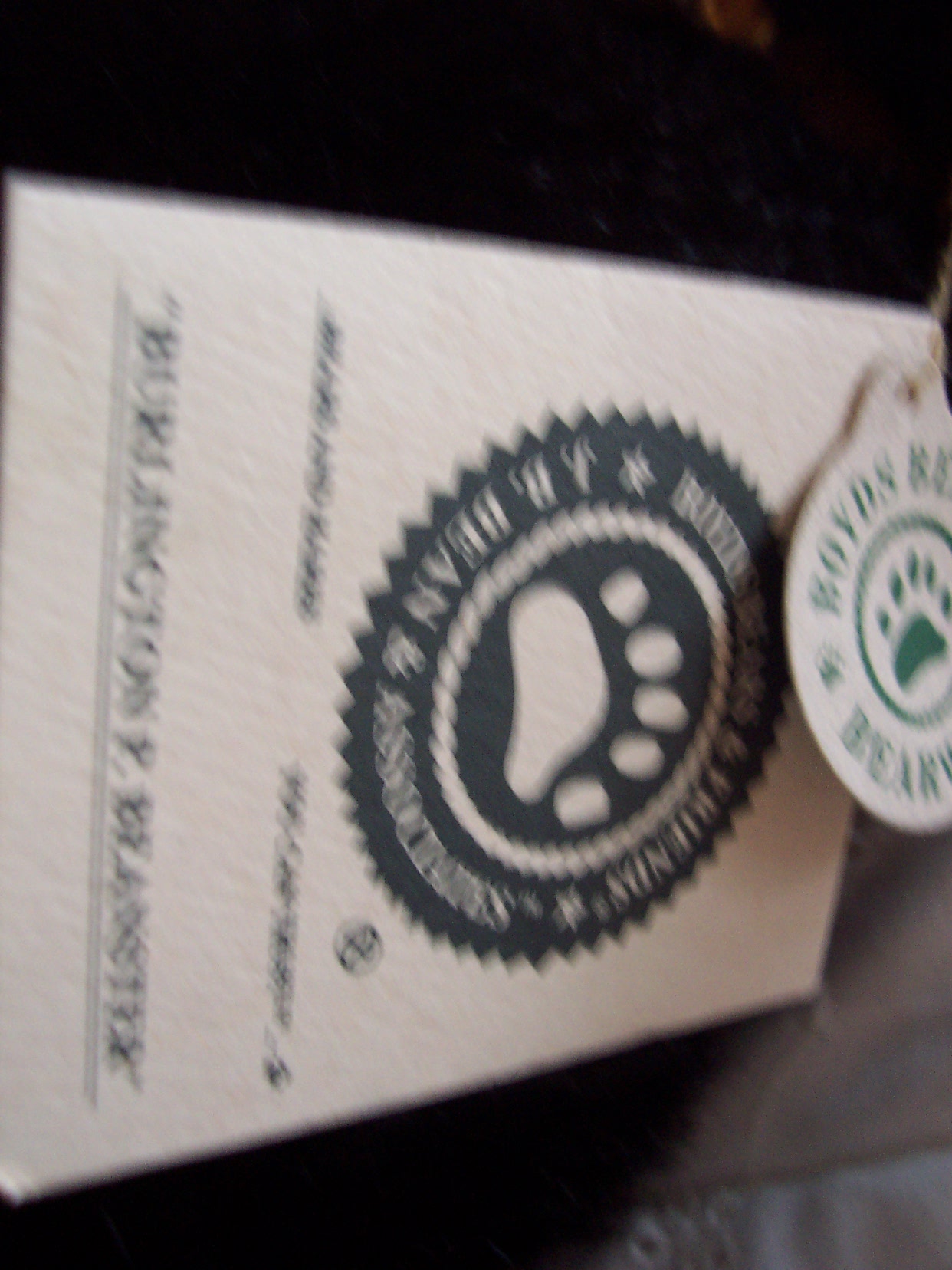 Boyds Bear Burlington P  Beanster with tags