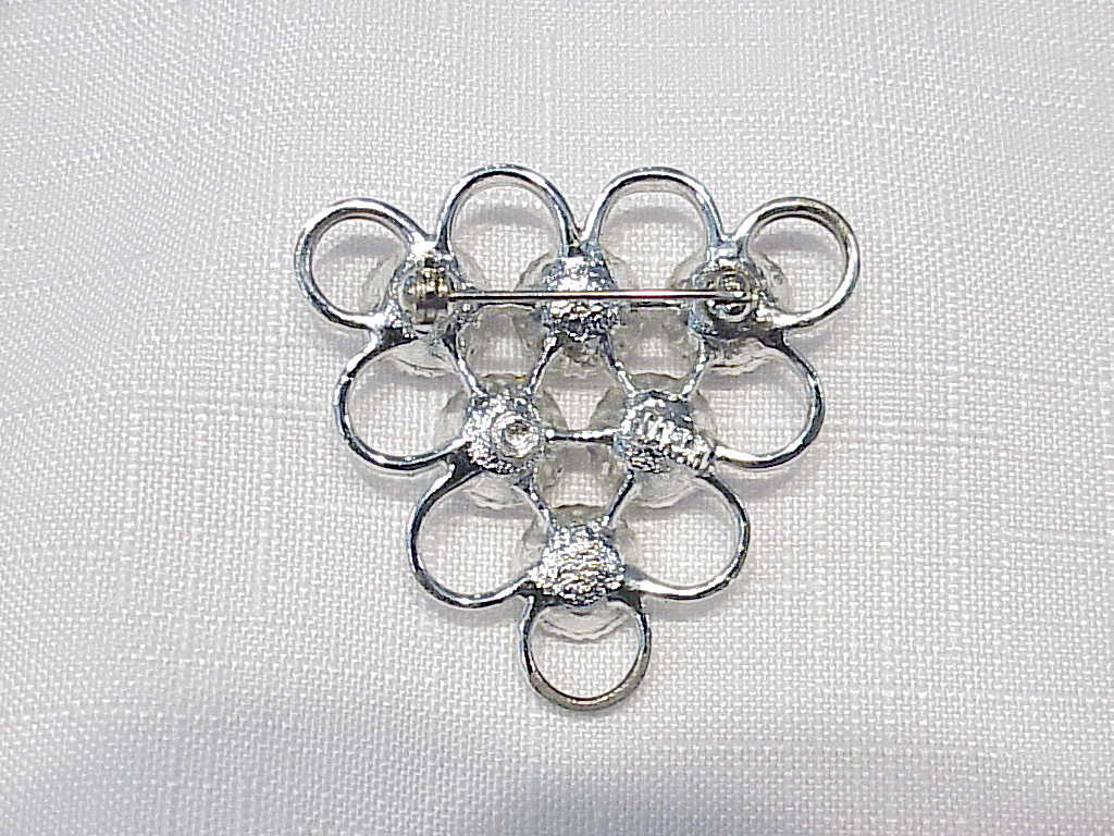 Vintage Sarah Coventry Silver Bracelet And Black Rhinestone Brooch
