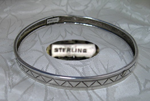 Vintage Bangle Bracelet Sterling Silver