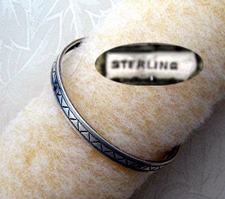 Vintage Bangle Bracelet Sterling Silver