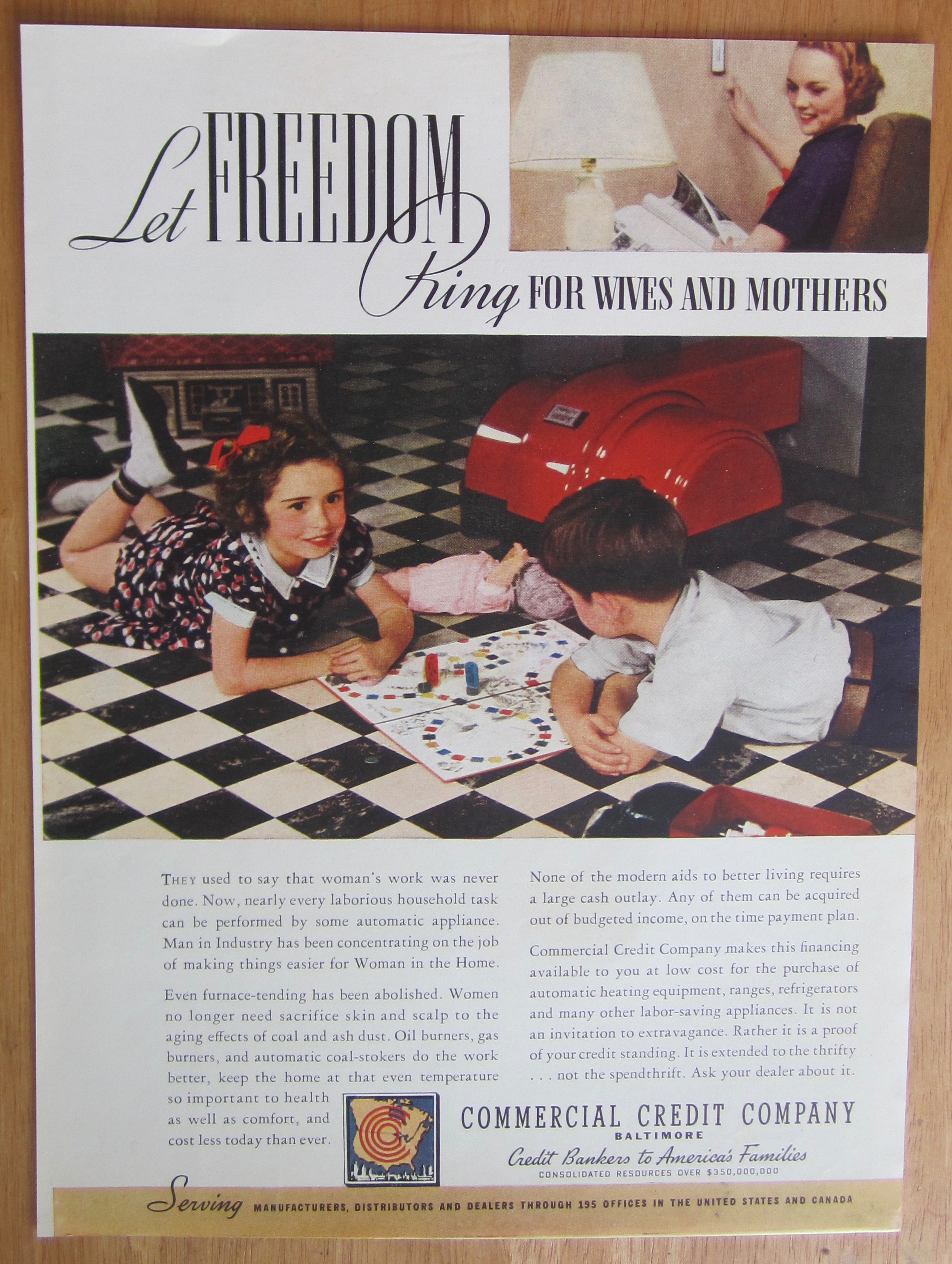 1938 Commercial Credit Company w/ Children Playing Game