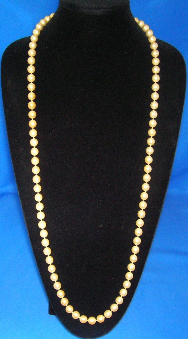 Creamy Faux Pearl 36 Inch  9mm Necklace