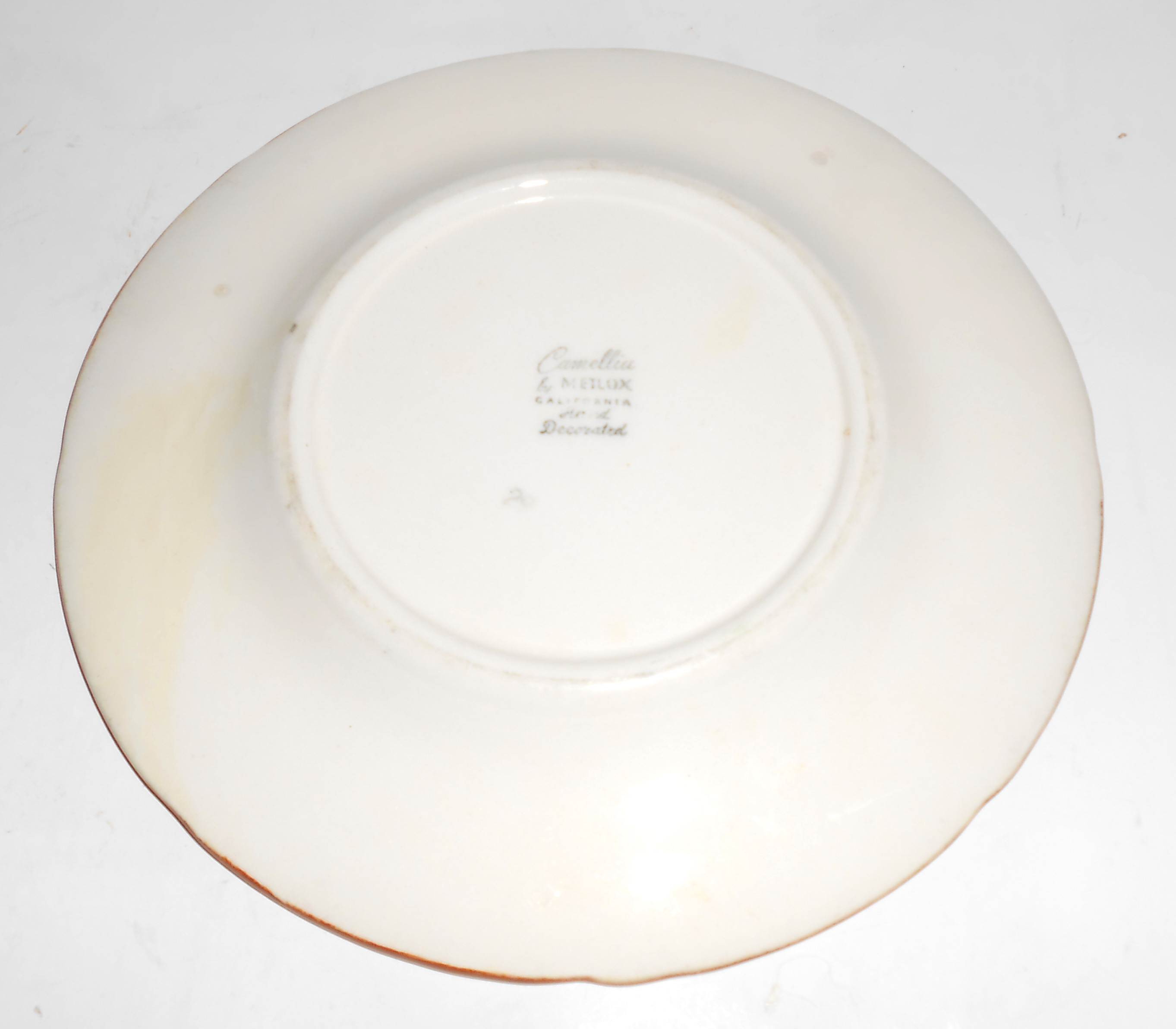 Metlox Pottery Poppy Trail Camellia Bread Plate! MINT