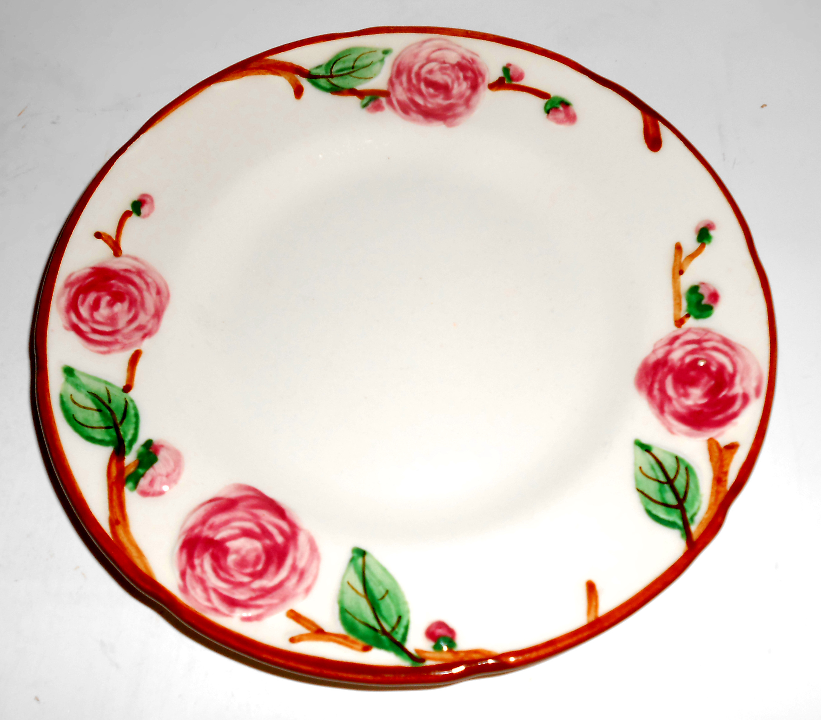 Metlox Pottery Poppy Trail Camellia Bread Plate! MINT