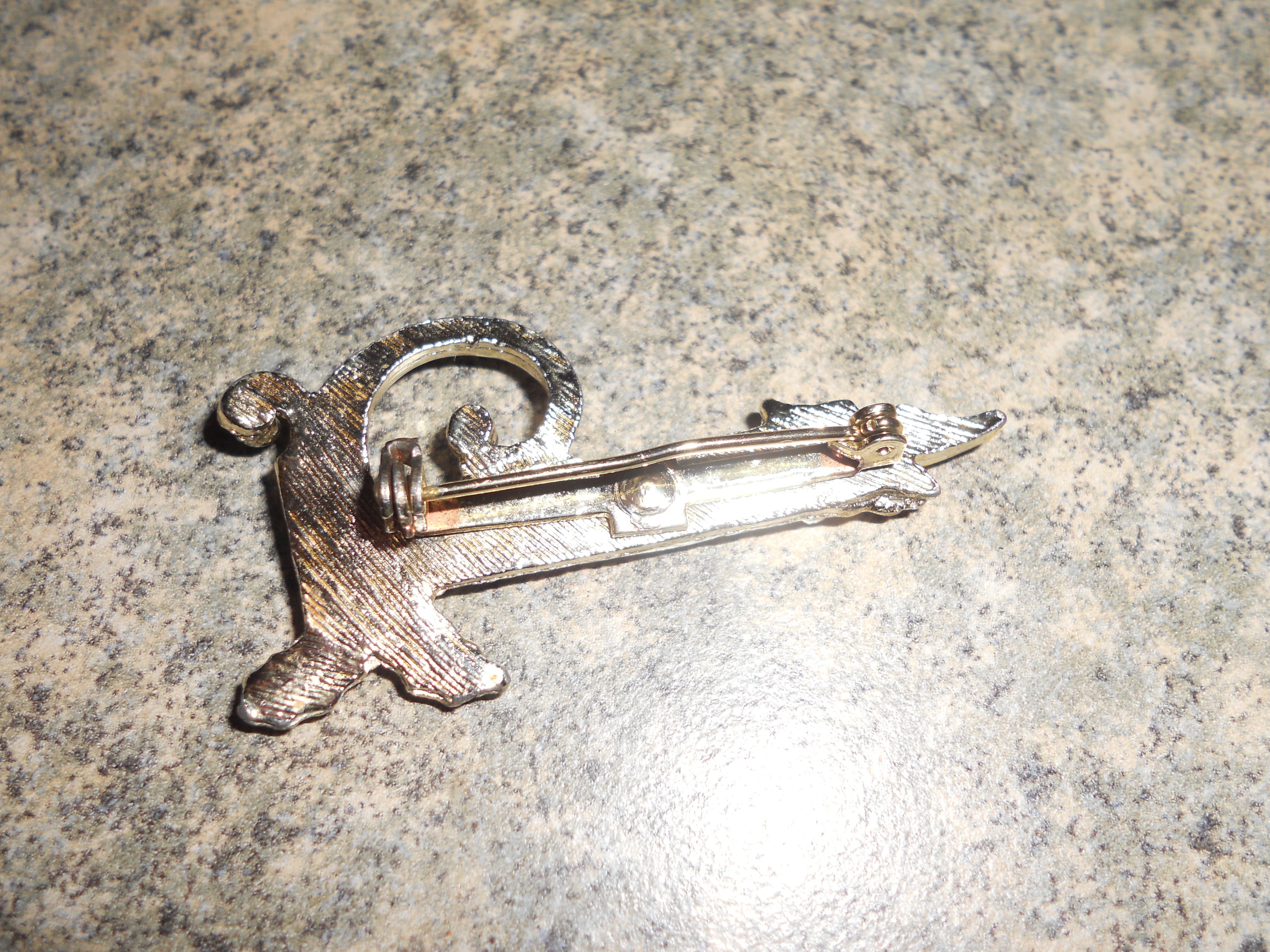 Rhinestone Candle Pin silver tone 1970s