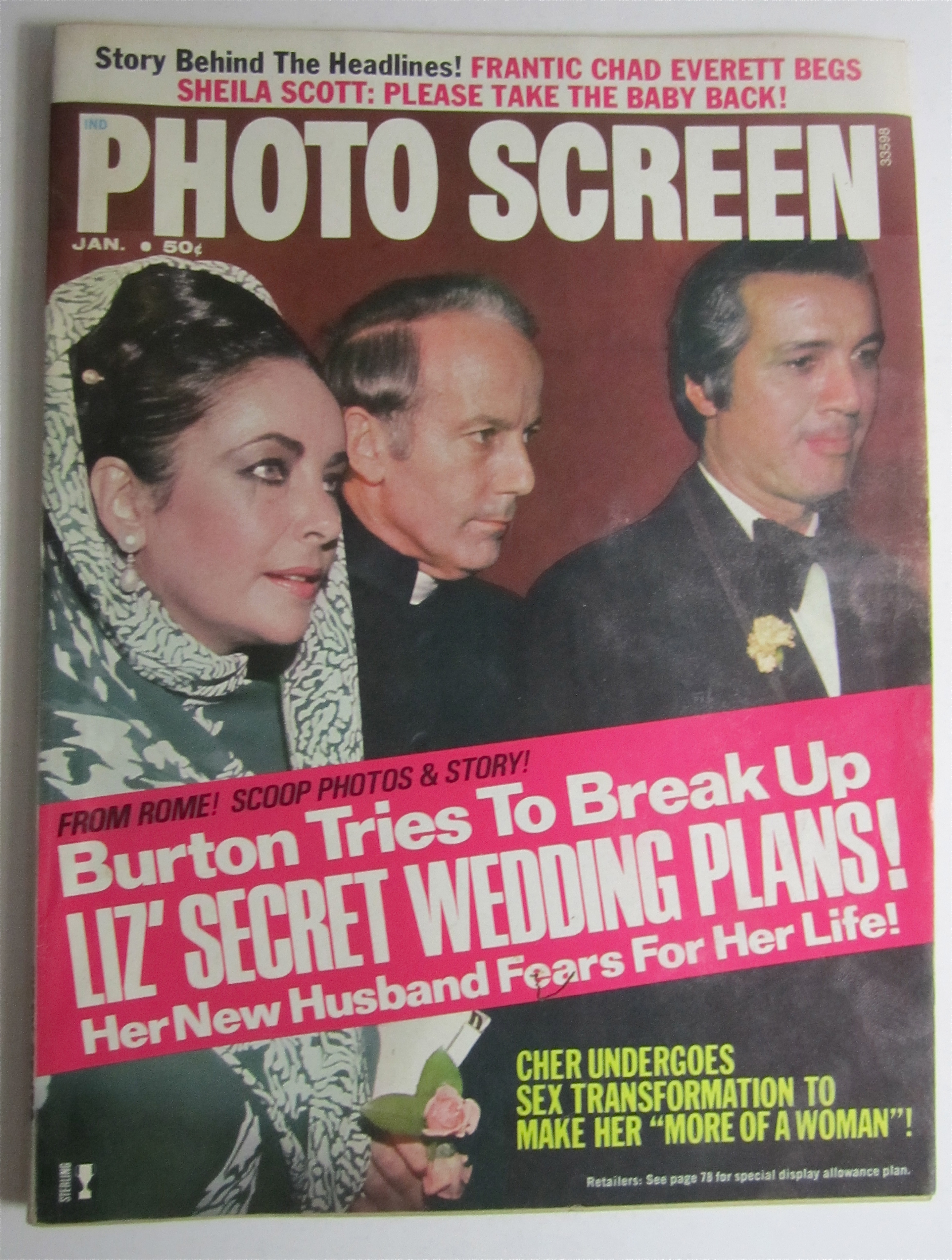Photo Screen Magazine January 1974 Liz' Secret Wedding