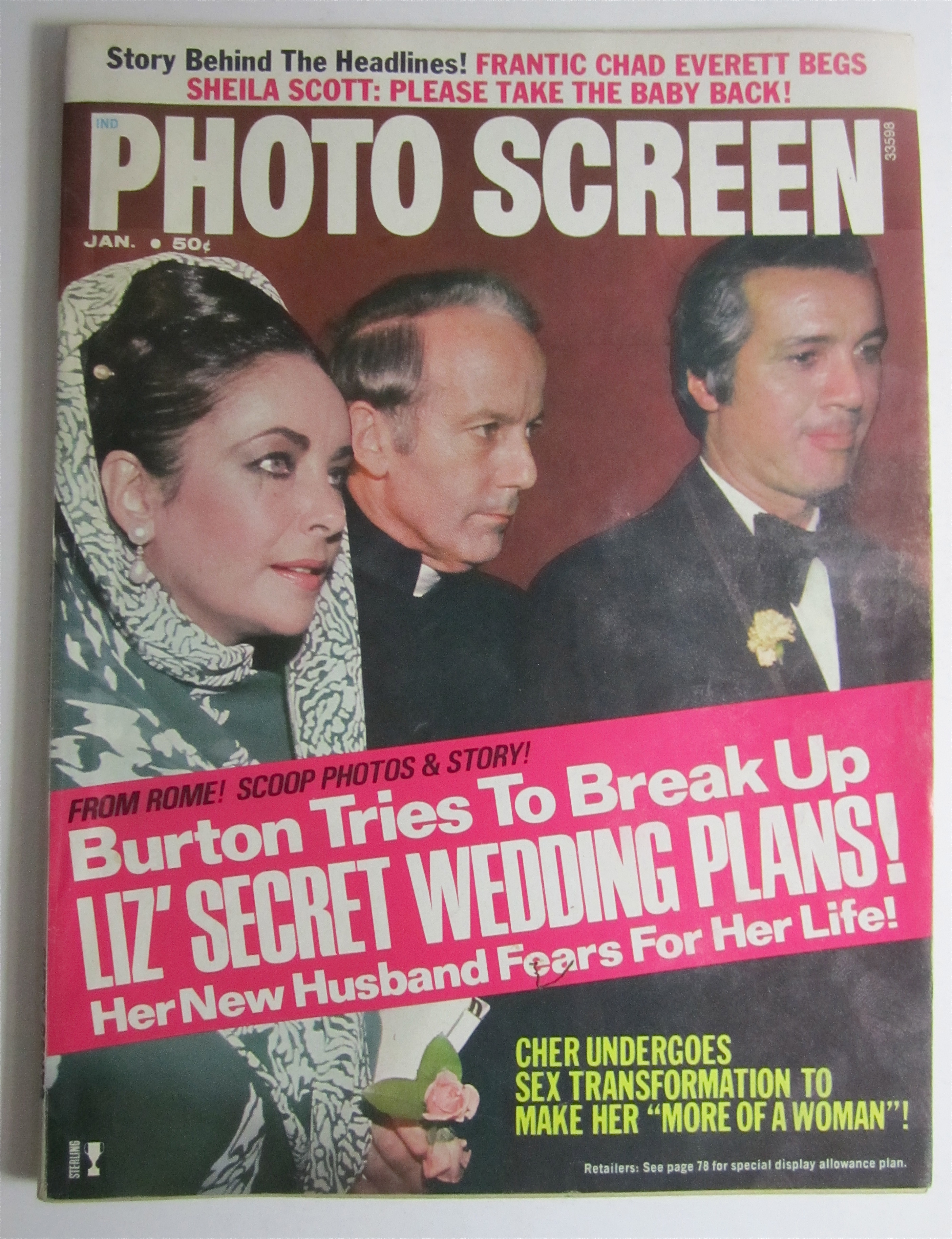 Photo Screen Magazine January 1974 Liz' Secret Wedding
